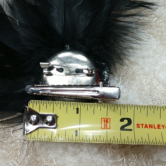 Unique Feather Hair Clip or Brooch Flapper Roaring 20s Gatsby Gypsy Accessory 7" - Picture 7 of 8
